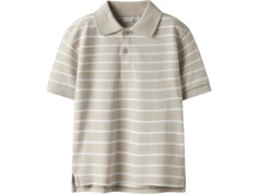 Name It polo t-shirt peyote with white stripes